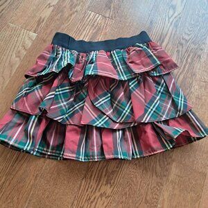 Ralph Lauren red holiday plaid ruffle skirt taffeta girl 4 t NWT